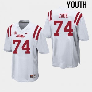 Youth Erick Cade White Ole Miss Rebels College Football #74 Jersey 248708-326