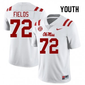 Youth Ethan Fields White Ole Miss College Football #72 Jersey 890679-342