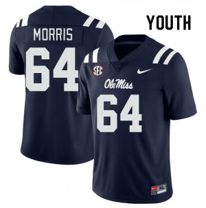 Youth Ethan Morris Navy Ole Miss College Football #64 Jersey 913064-433