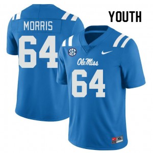 Youth Ethan Morris Powder Blue Ole Miss College Football #64 Jersey 237244-141