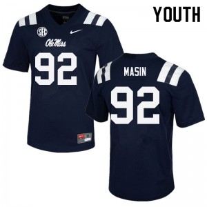 Youth Fraser Masin Navy Ole Miss College Football #92 Jersey 112140-820