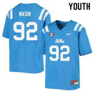 Youth Fraser Masin Powder Blue Ole Miss College Football #92 Jersey 699130-699