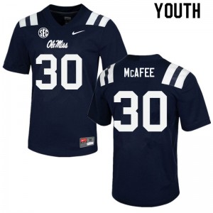 Youth Fred McAfee Navy Ole Miss College Football #30 Jersey 573459-318
