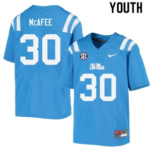 Youth Fred McAfee Powder Blue Ole Miss Rebels College Football #30 Jersey 224955-869