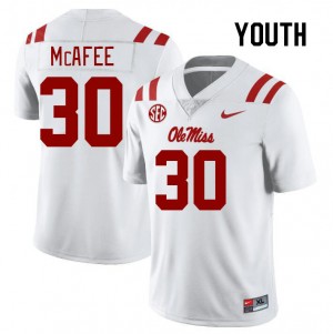 Youth Fred McAfee White Ole Miss College Football #30 Jersey 561258-290