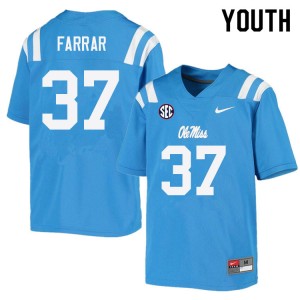 Youth Hayden Farrar Powder Blue University of Mississippi College Football #37 Jersey 882809-498