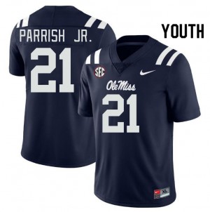 Youth Henry Parrish Jr. Navy Ole Miss College Football #21 Jersey 164250-532