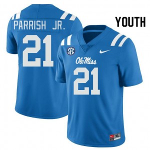 Youth Henry Parrish Jr. Powder Blue Ole Miss Rebels College Football #21 Jersey 851689-878