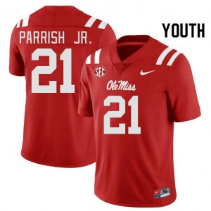 Youth Henry Parrish Jr. Red Rebels College Football #21 Jersey 615418-561