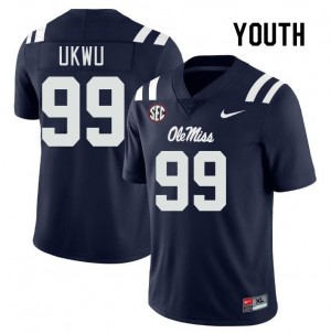 Youth Isaac Ukwu Navy Ole Miss College Football #99 Jersey 491536-161