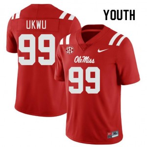 Youth Isaac Ukwu Red Ole Miss Rebels College Football #99 Jersey 504737-713