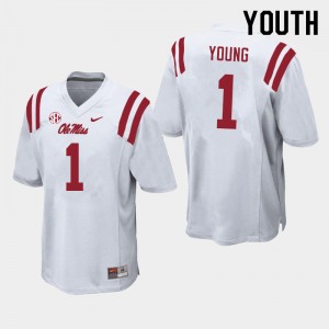 Youth Isheem Young White Ole Miss Rebels College Football #1 Jersey 842546-231