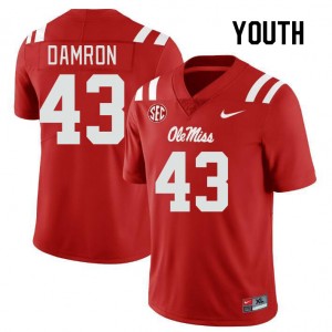 Youth Jack Damron Red Rebels College Football #43 Jersey 526054-813