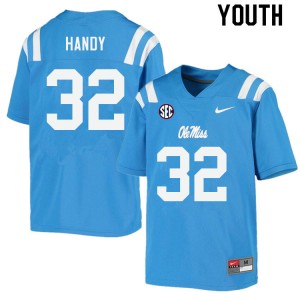 Youth Jaden Handy Powder Blue Ole Miss College Football #32 Jersey 296584-908