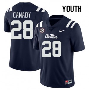 Youth Jadon Canady Navy Ole Miss Rebels College Football #28 Jersey 735572-964