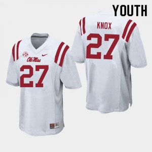 Youth Jalen Knox White Ole Miss College Football #27 Jersey 126363-361