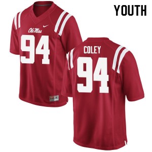 Youth James Coley Red Rebels College Football #94 Jersey 519531-584