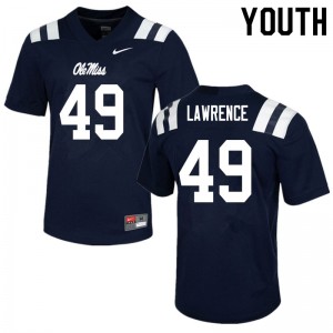 Youth Jared Lawrence Navy Ole Miss Rebels College Football #49 Jersey 437302-816
