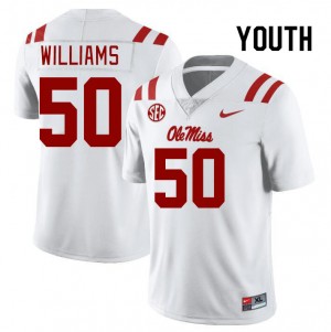 Youth Jayden Williams White Ole Miss College Football #50 Jersey 635979-698