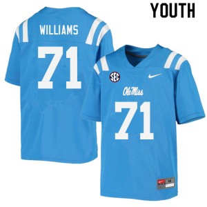 Youth Jayden Williams Powder Blue Ole Miss College Football #71 Jersey 708321-759