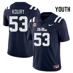 Youth Joe Koury Navy Ole Miss College Football #53 Jersey 836169-419