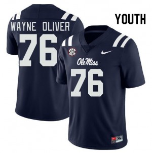 Youth John Wayne Oliver Navy Ole Miss College Football #76 Jersey 297724-295