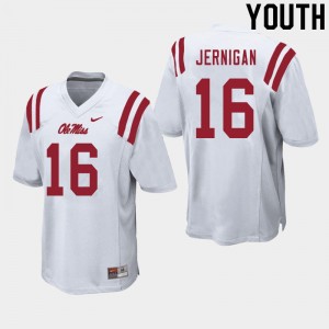Youth Jordan Jernigan White Ole Miss Rebels College Football #16 Jersey 567700-435