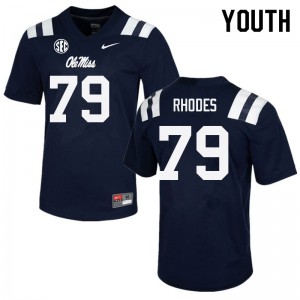 Youth Jordan Rhodes Navy Ole Miss Rebels College Football #79 Jersey 949637-324