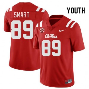 Youth Jordan Smart Red Ole Miss Rebels College Football #89 Jersey 566417-822