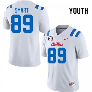 Youth Jordan Smart White Ole Miss 2024 New College Football #89 Jersey 191397-215
