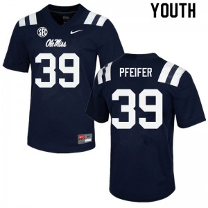 Youth Joshua Pfeifer Navy Ole Miss College Football #39 Jersey 131435-645