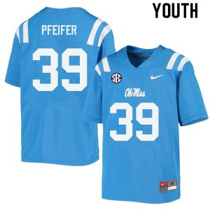 Youth Joshua Pfeifer Powder Blue Ole Miss College Football #39 Jersey 120552-914