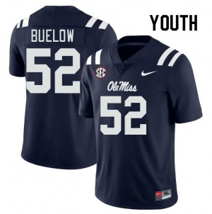 Youth Julius Buelow Navy University of Mississippi College Football #52 Jersey 836572-107