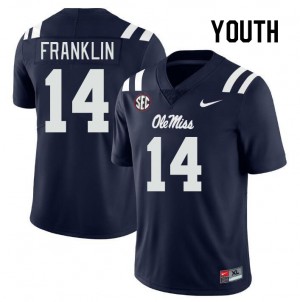 Youth Kam Franklin Navy Ole Miss Rebels College Football #14 Jersey 494864-842