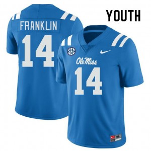 Youth Kam Franklin Powder Blue Ole Miss College Football #14 Jersey 482779-957