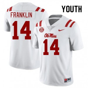 Youth Kam Franklin White Rebels College Football #14 Jersey 286874-266