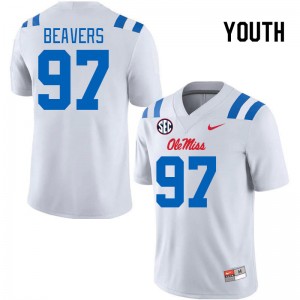 Youth Kamron Beavers White Rebels 2024 New College Football #97 Jersey 519015-291