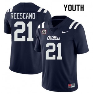 Youth Kedrick Reescano Navy Ole Miss College Football #21 Jersey 811079-274