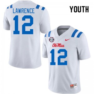 Youth Key Lawrence White Rebels 2024 New College Football #12 Jersey 961585-775