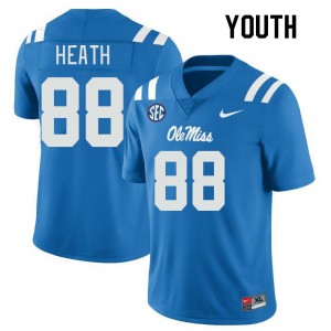 Youth Kyirin Heath Powder Blue Rebels College Football #88 Jersey 551217-454