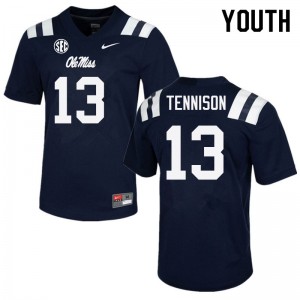 Youth Ladarius Tennison Navy Ole Miss College Football #13 Jersey 531675-331