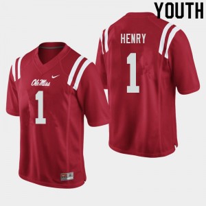 Youth Lakia Henry Red Ole Miss College Football #1 Jersey 889710-245