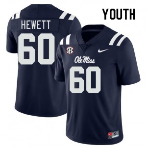 Youth Lane Hewett Navy Ole Miss College Football #60 Jersey 126040-924