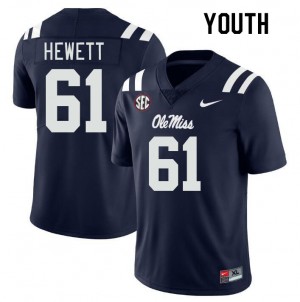 Youth Lane Hewett Navy Ole Miss Rebels College Football #61 Jersey 270194-903