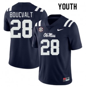 Youth Lex Boucvalt Navy Ole Miss College Football #28 Jersey 846497-326