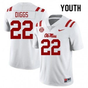 Youth Logan Diggs White University of Mississippi College Football #22 Jersey 581517-304