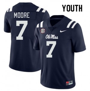 Youth Louis Moore Navy Ole Miss College Football #7 Jersey 710048-404