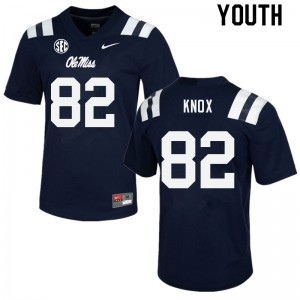 Youth Luke Knox Navy Ole Miss Rebels College Football #82 Jersey 765053-525