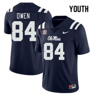 Youth Mac Owen Navy University of Mississippi College Football #84 Jersey 679196-766