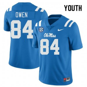 Youth Mac Owen Powder Blue Ole Miss Rebels College Football #84 Jersey 141883-281